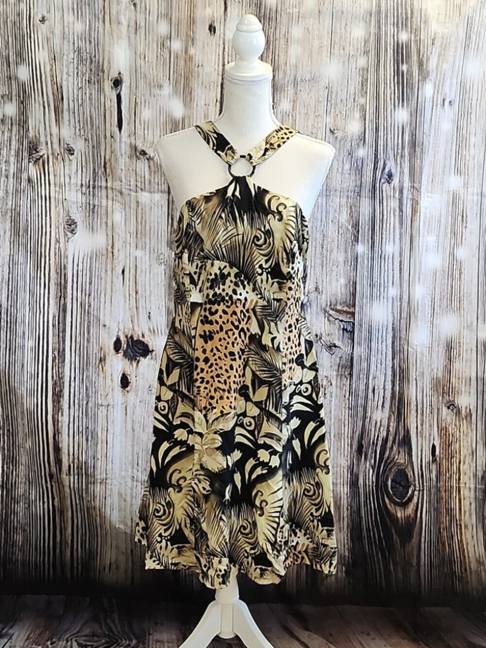 Donna Morgan Tropical Forest Print Dress